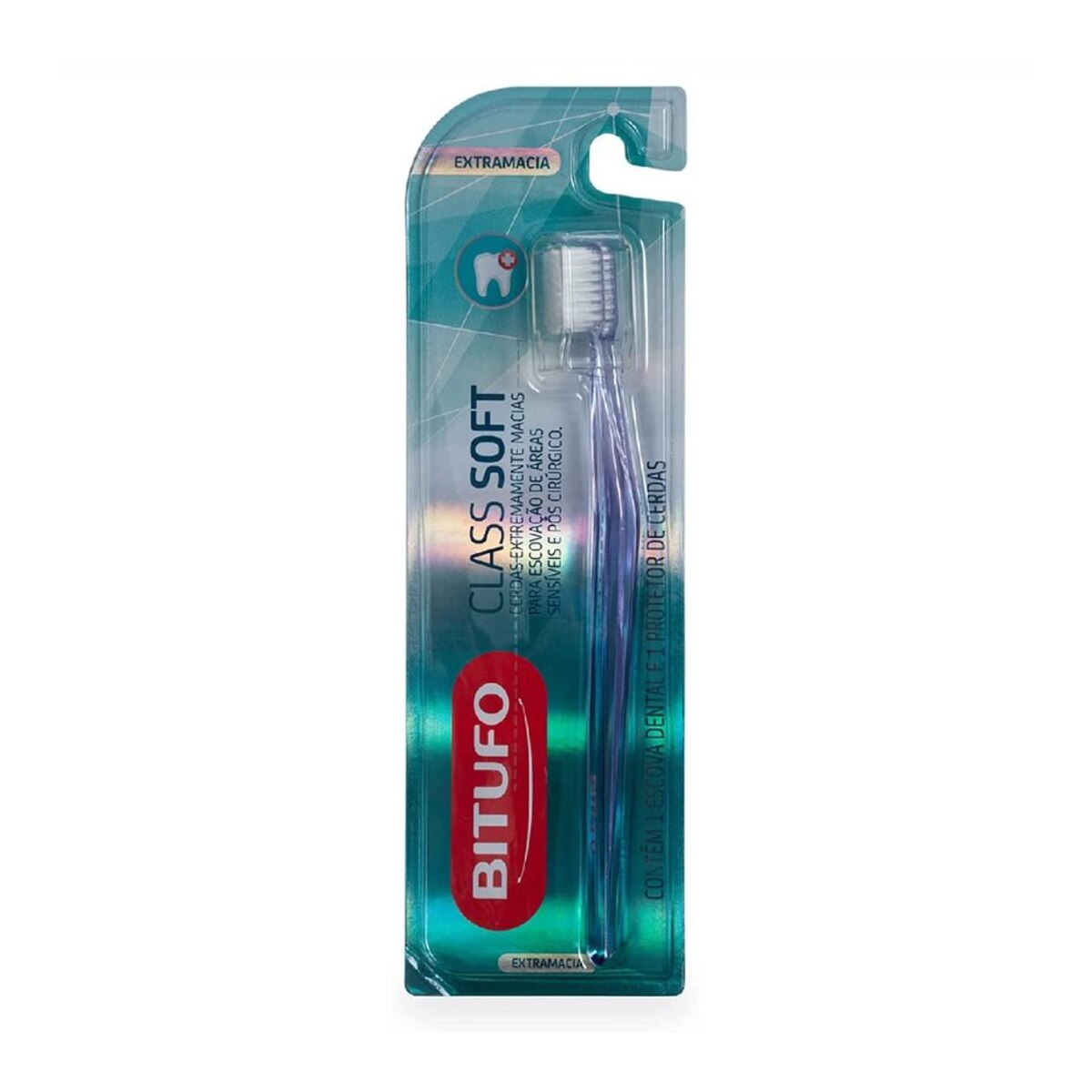 Escova Dental Bitufo Class Soft Extra Macia com Protetor de Cerdas