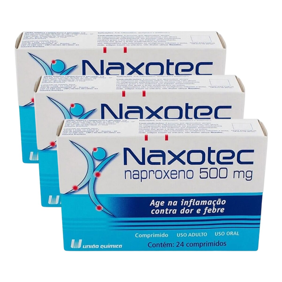 Kit 3 Unidades Naxotec 500mg 24 Comprimidos