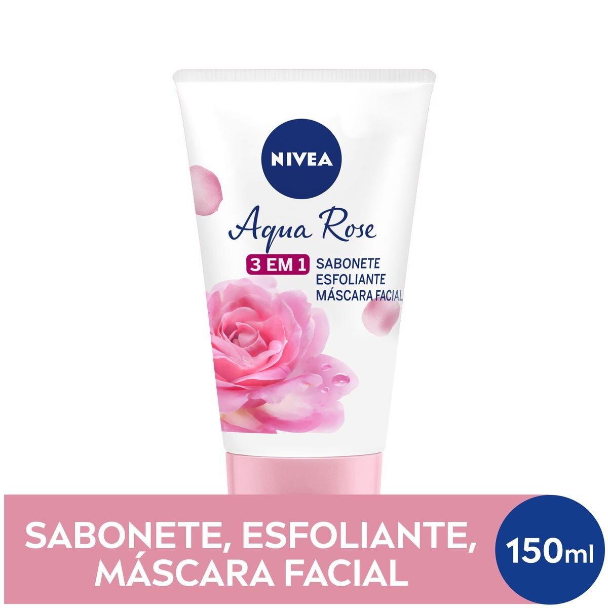 Sabonete, Esfoliante e Mascara Facial Nivea Aqua Rose 3 em 1 com 150ml