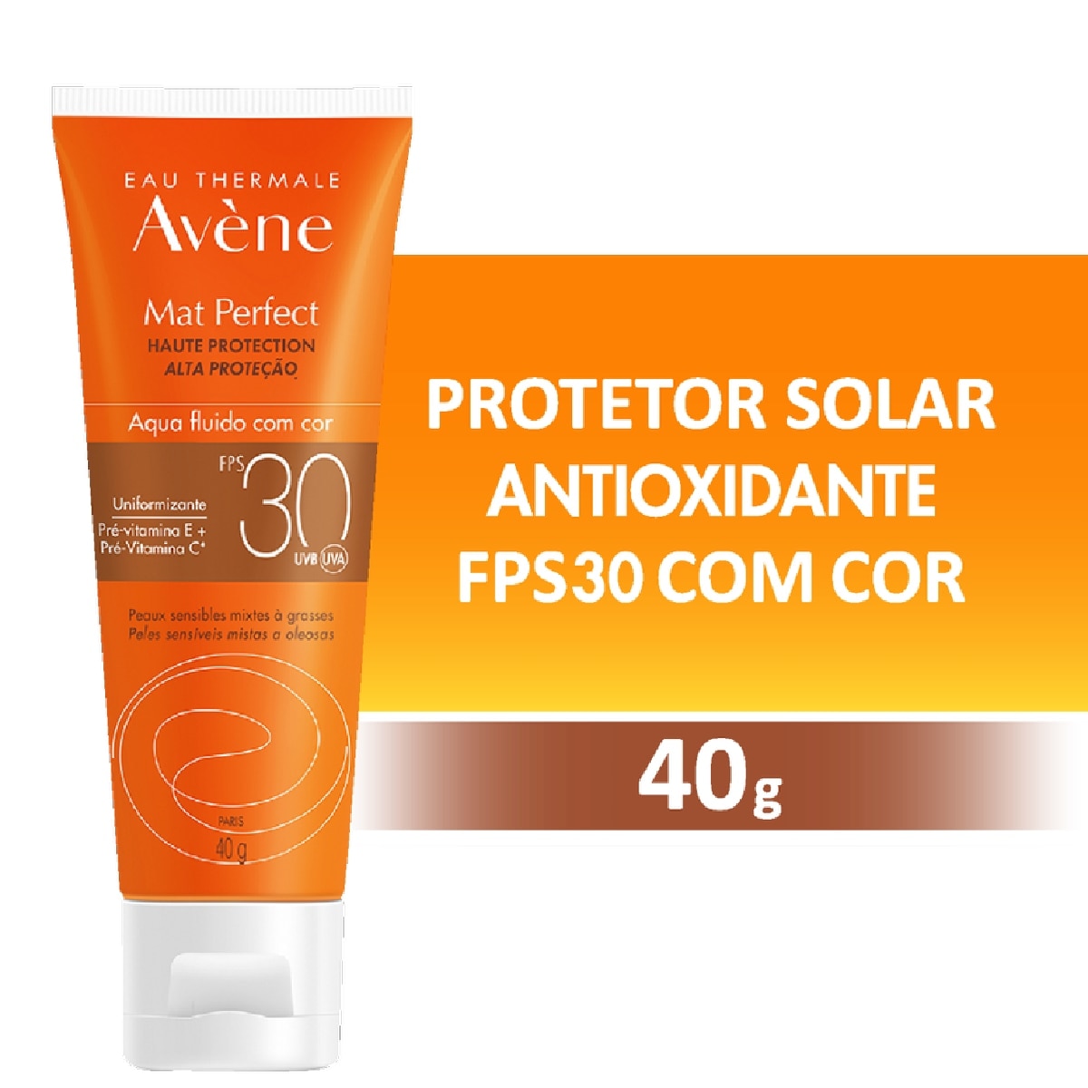 Protetor Solar Avene Mat Perfect Fluido com Cor FPS30 40g