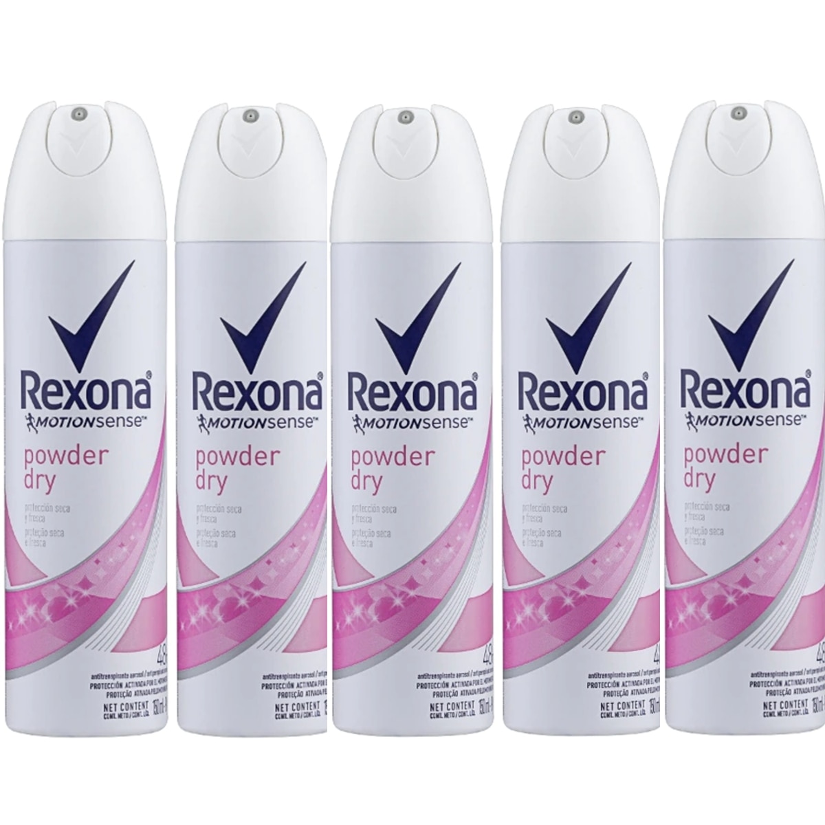 Kit 5 Unidades Desodorante Aerosol Rexona Women Powder Dry 150ml