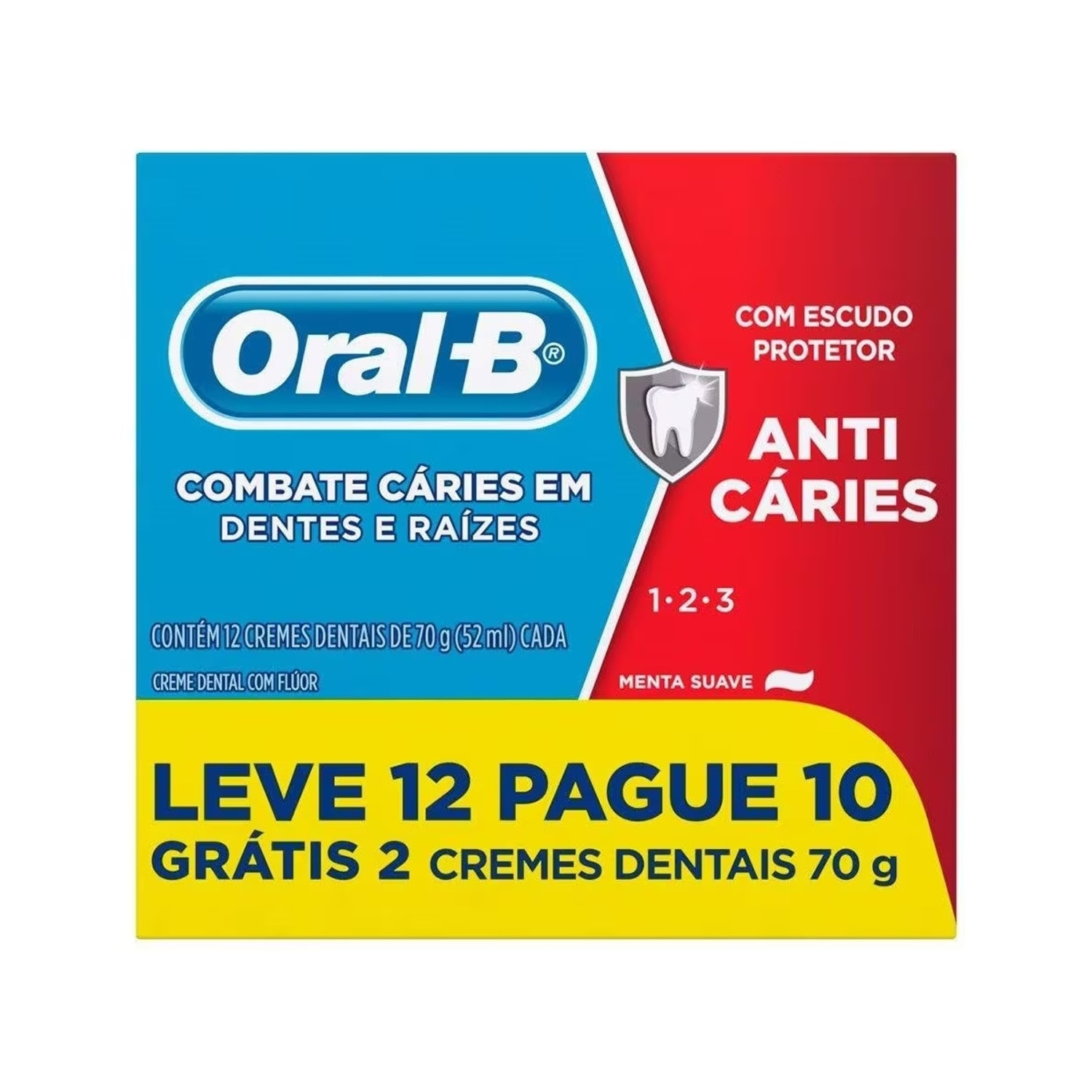Creme Dental Oral-B 123 Anti Caries 70g Leve 12 Pague 10