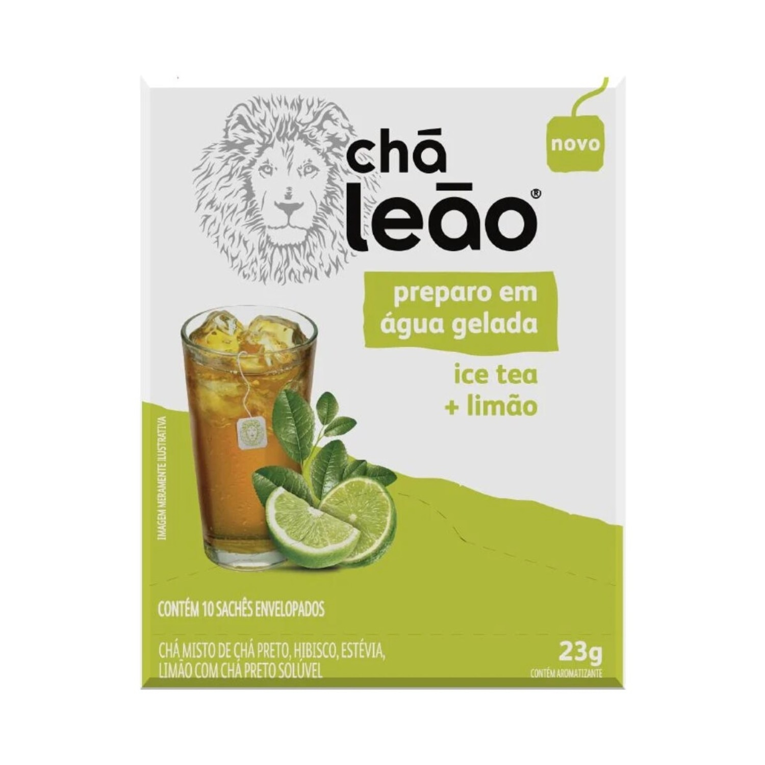 Cha Leao Preparo em Agua Gelada Ice Tea + Limao 10 Saches