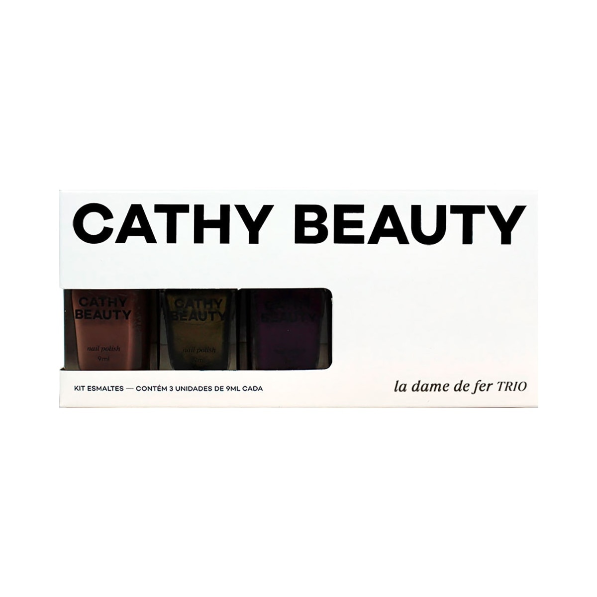 Kit de Esmaltes Cathy Beauty La Dame de Fer 3 Unidades de 9ml