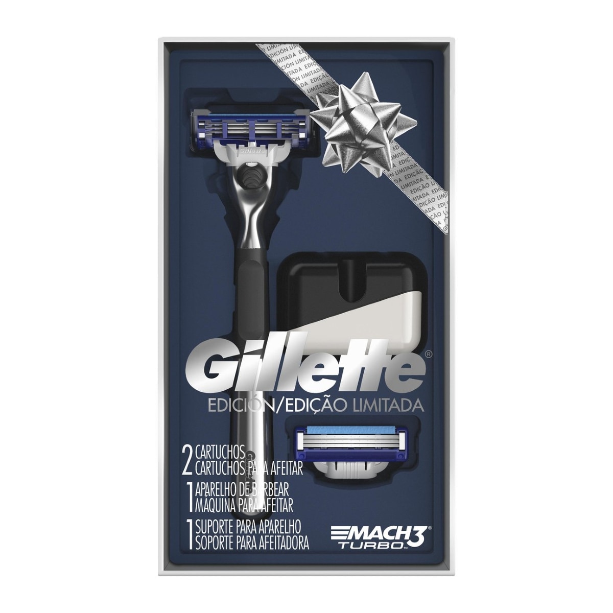 Kit Aparelho de Barbear Gillette Mach3 Turbo Edicao Limitada