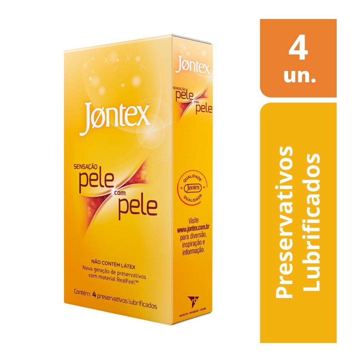 Preservativo Jontex Lubrificado Sensacao Pele com Pele 4 Unidades