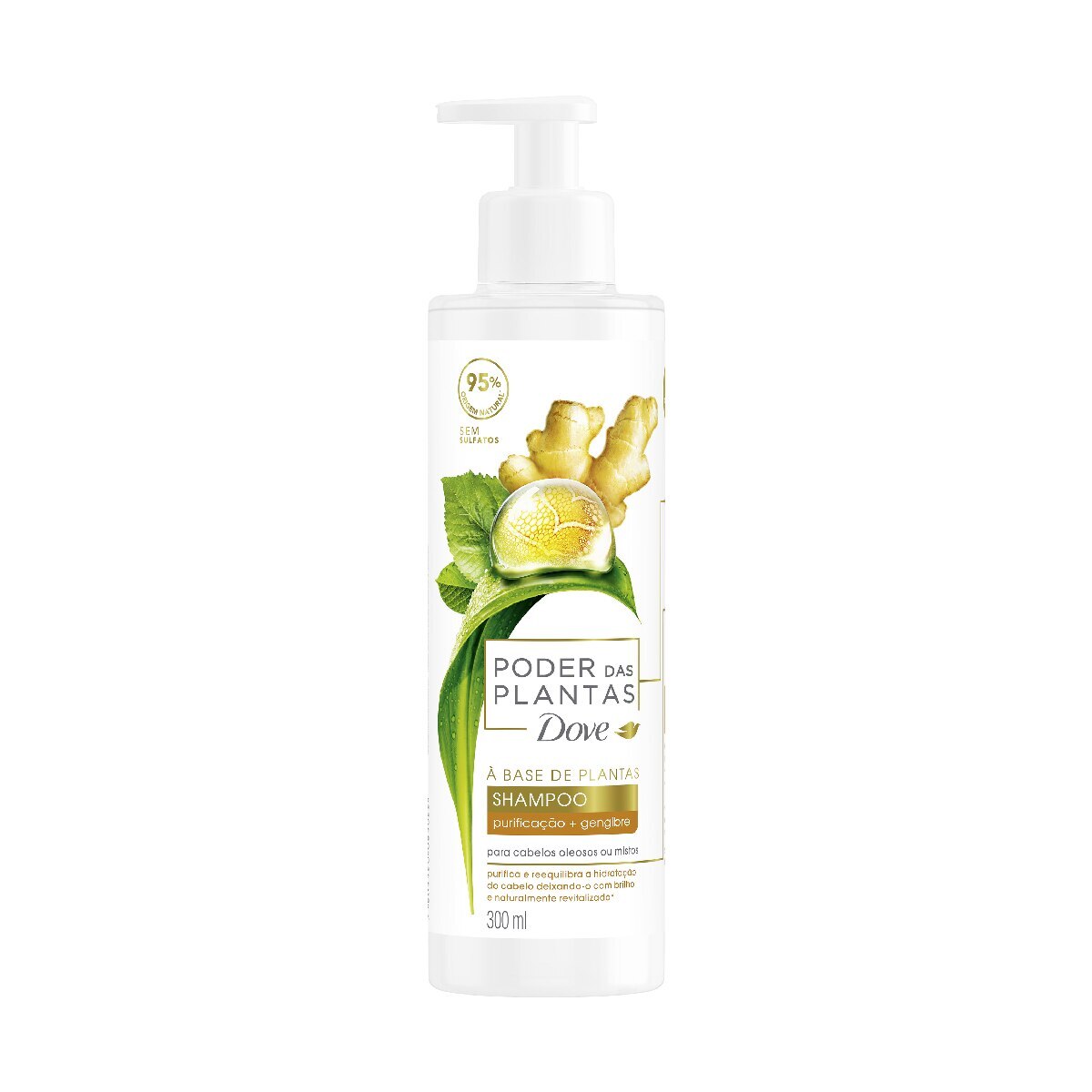Shampoo Dove Poder das Plantas Purificacao + Gengibre 300mL