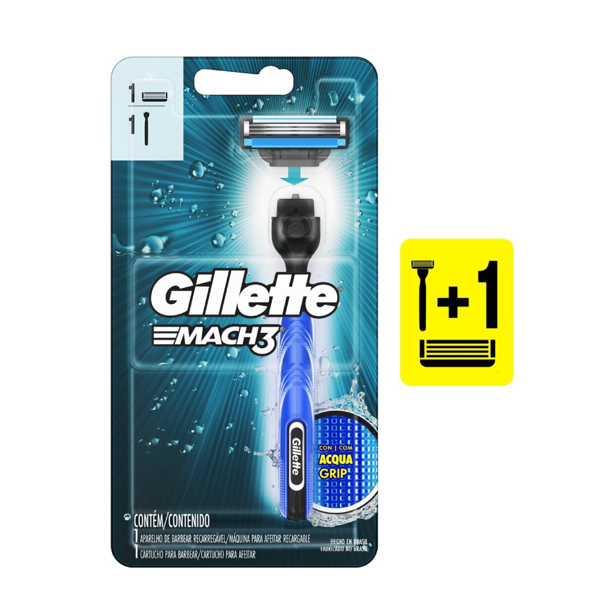 Aparelho de Barbear Gillette Mach3 Acqua Grip 01 unidade