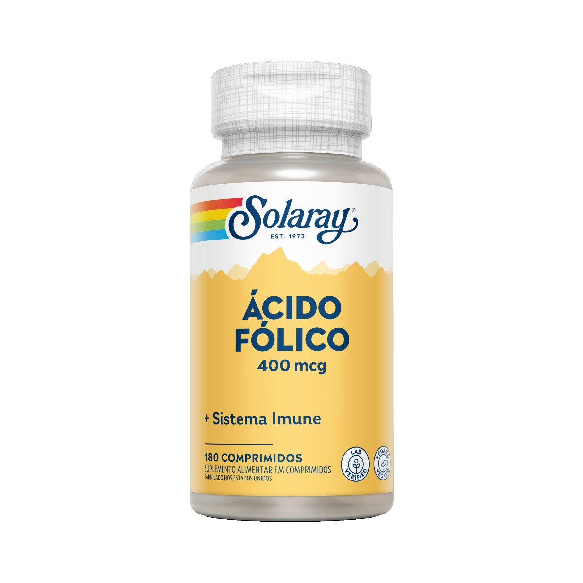 Acido Folico 400mcg Vegano Solaray 180 Capsulas