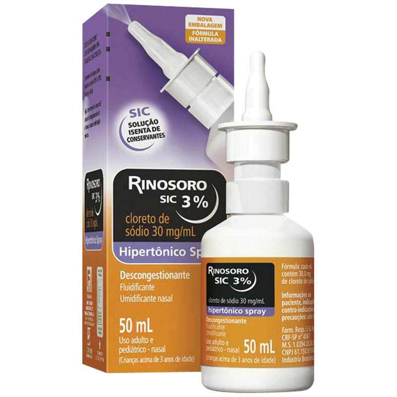 Rinosoro 3% Sic Hipertonico Spray Nasal Adulto E Pediatrico 50ml