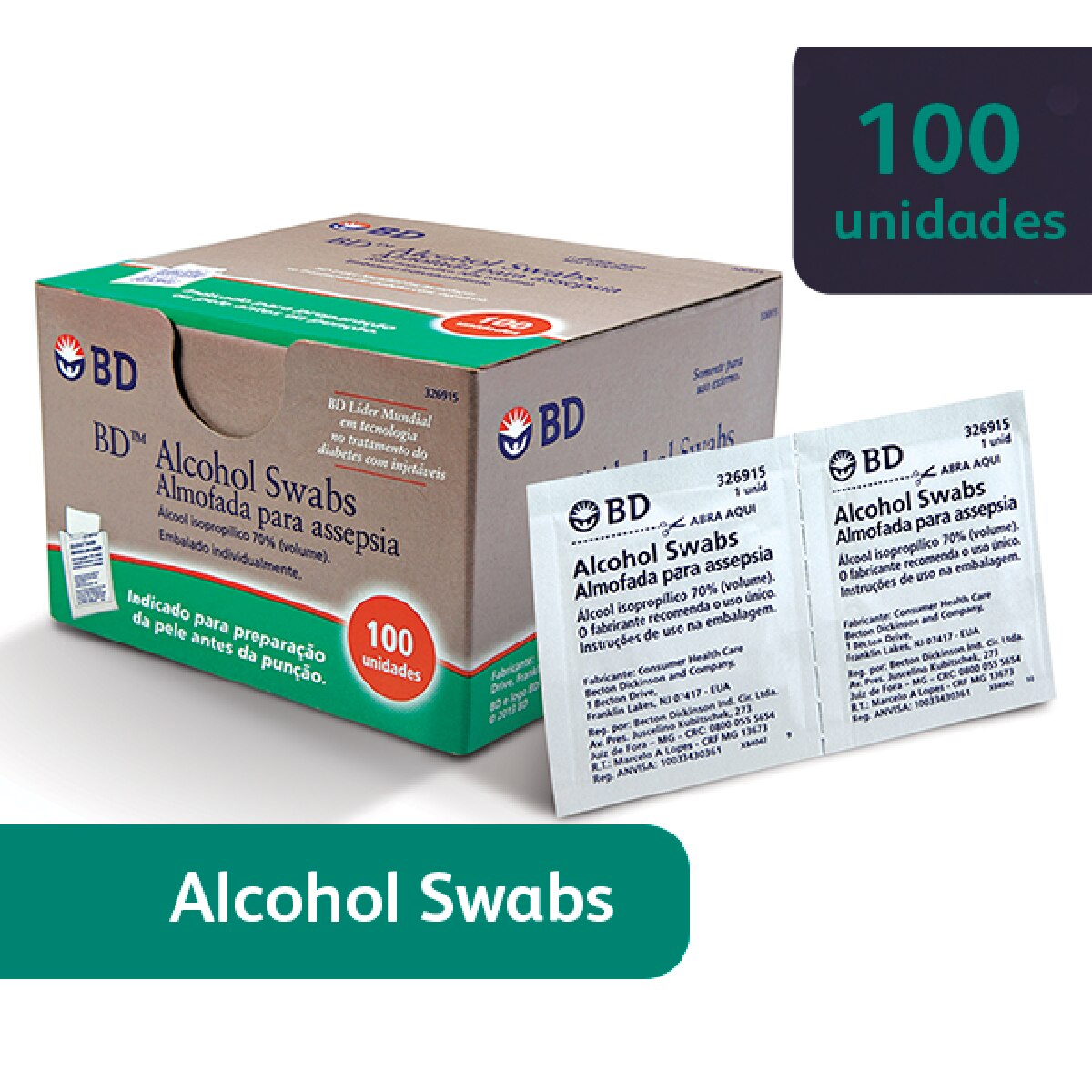 Alcool BD Swabs 70% 100 Saches