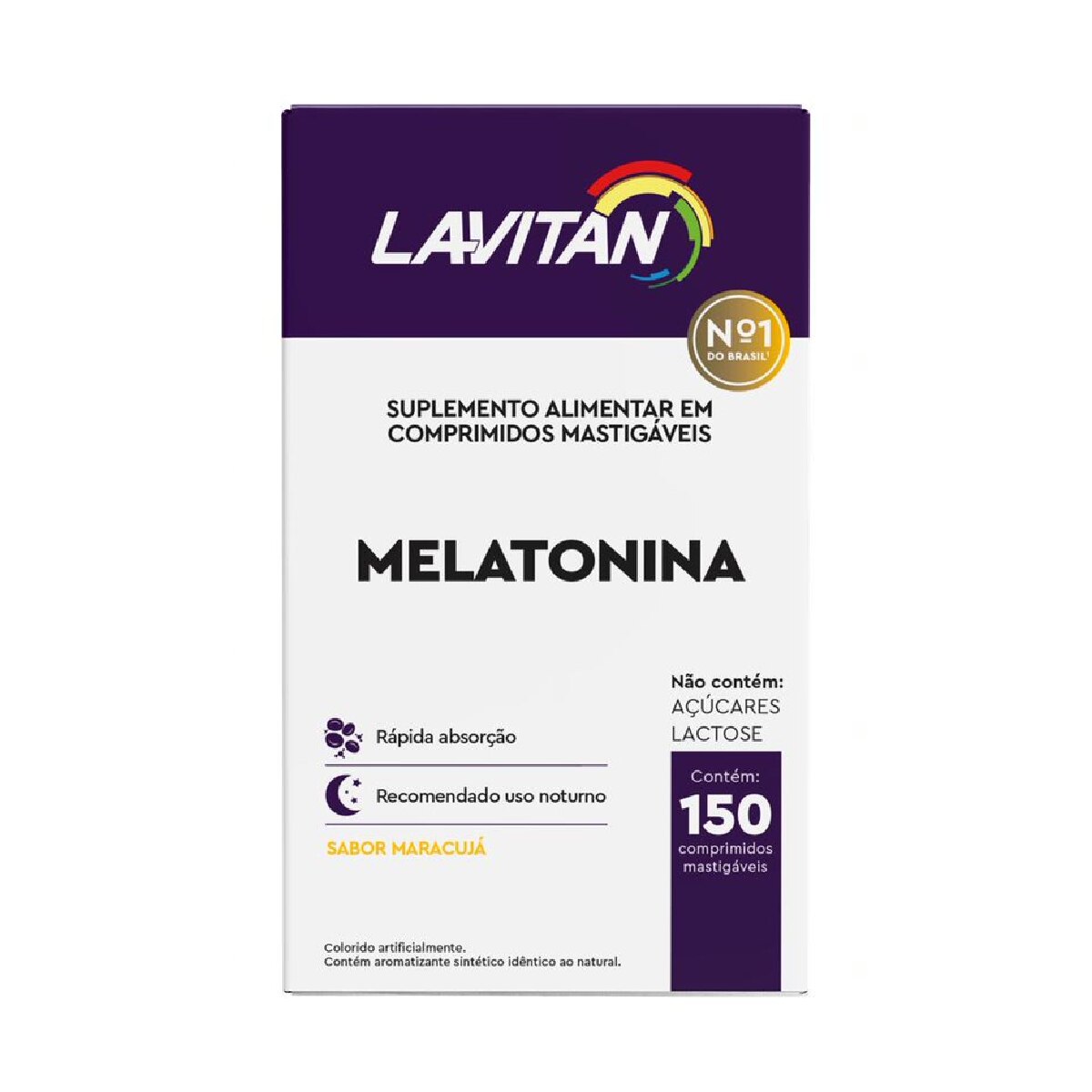 Melatonina Lavitan Sabor Maracuja 150 Comprimidos Mastigaveis